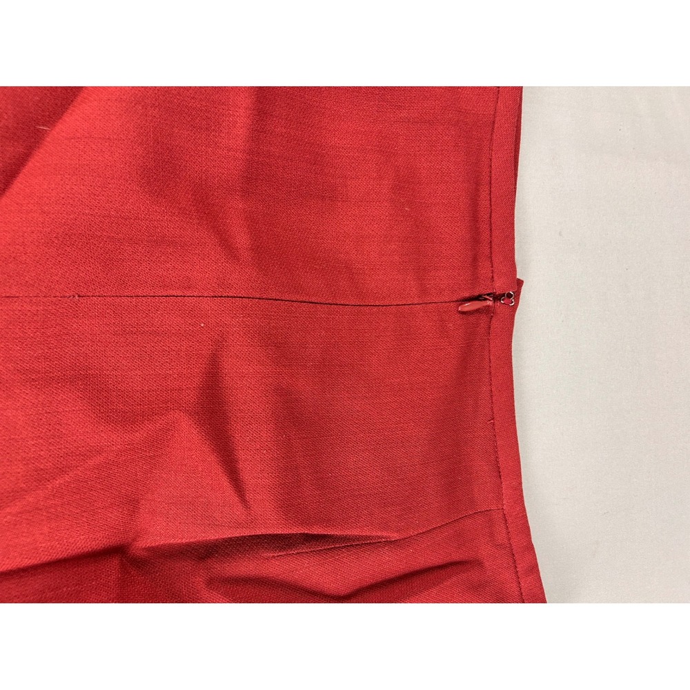 Ann Taylor Red 100% Wool Skirt Suit Set Vintage Made in USA Size 14 Blazer Skirt - Picture 6 of 14